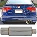 Universal Fitment Fits Universal N1 4 Inch Stainless Steel Muffler Flat Tip + Removeable Silencer by IKON MOTORSPORTS
