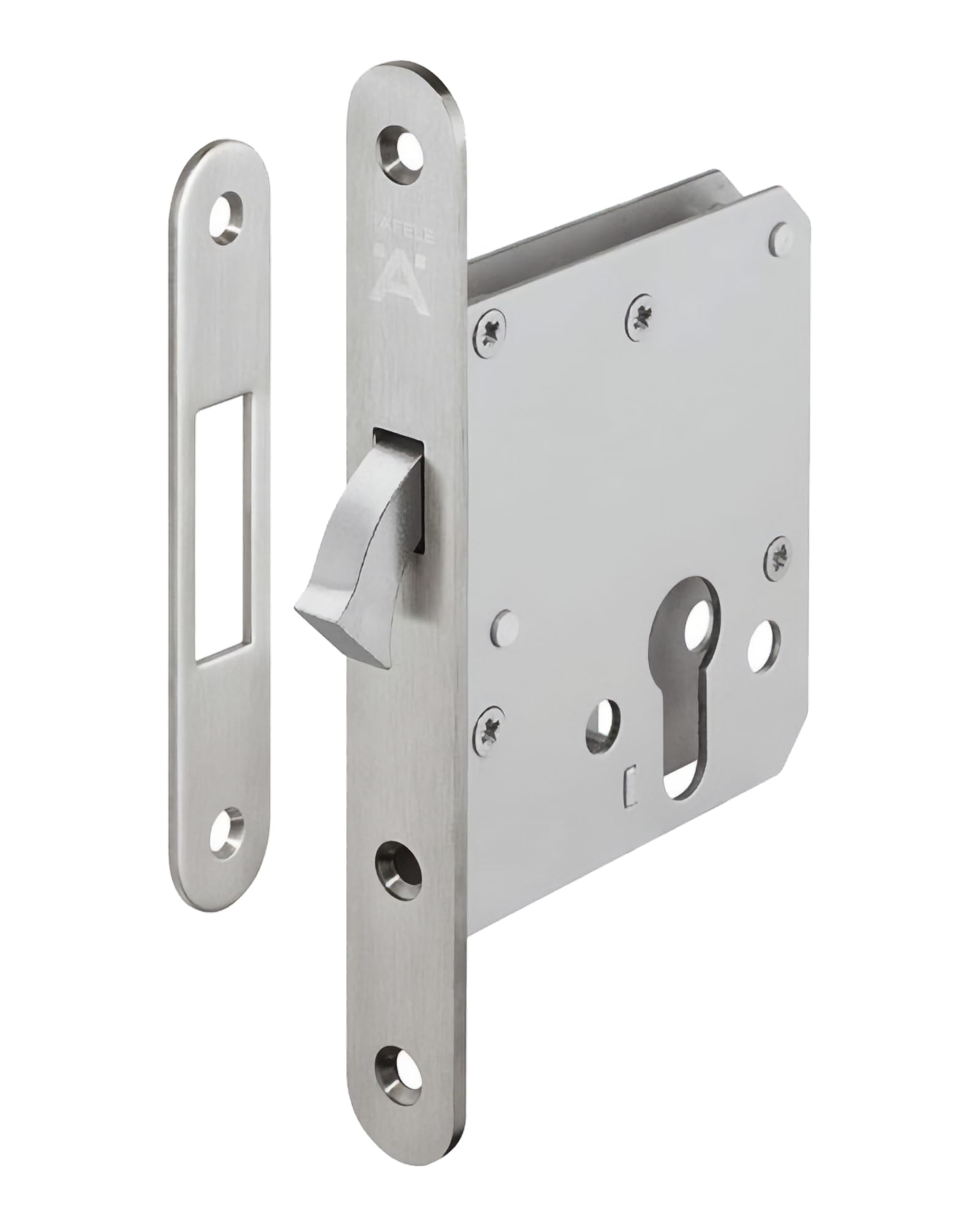 Gedotec Stainless Steel Mortise Lock - H5500 | Startec | Circular Bolt | Silver matt | 1 Set - Deadbolt Lock for Sliding Room Doors