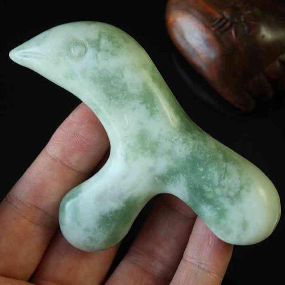 Jade Stone Trigger Point Massage Tool-Deep Tissue Massage- Reflexology Acupressure Massage Tools for Full Body Relaxing Myofascial Release Pain Relief, Real Energy Jade Natural Self-Massage Bar: Health & Personal Care