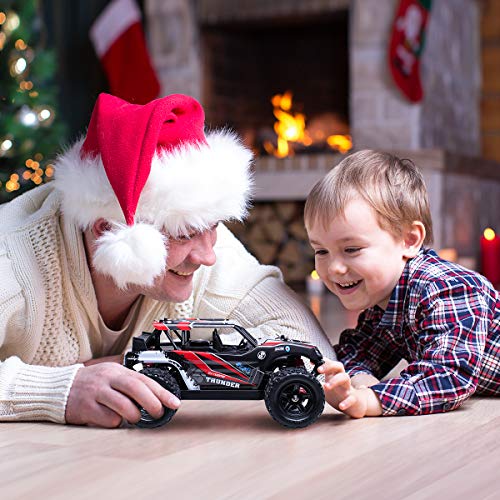 Remote Control Car, RC Truck 4X4 Off Road-All Terrain, 1/18 Scale 2.4Ghz 36+KM/H High Speed Drift Car, Remote Control Truck with 2x1200mAH Rechargeable Batteries, Toy RC Car for Kids & Adults - Thumbnail 6