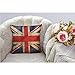 HGOD DESIGNS UK Flag Pillow Covers,Decorative Throw Pillow Vintage United Kingdom Flag Pillow Cases Cotton Linen Outdoor Indoor Square Cushion Covers for Home Sofa Couch 18x18 inch