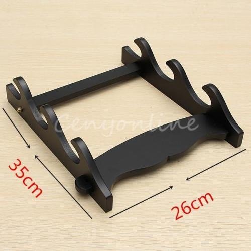 image for HYLong 3 Tier Wall Mount Samurai Sword Katana Holder Stand Hanger Brac