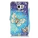 Firefish Galaxy Note 5 Case, [3D Printing] PU Leather Flip Folio Kickstand Wallet Case with Card Slots and Magnetic Closure Wrist Strap for Samsung Galaxy Note 5-Golden Butterfly