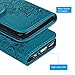 SUPWALL Compatible with iPhone 6 6S Wallet Case, iPhone 6 6S Case PU Leather Embossed Mandala Florals TPU Cover Magnetic Detachable Wallet Card Slots Wrist Strap Case for iPhone 6 6S 4.7 inch Blue