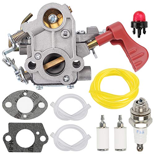 Fuel Li 545008042 545189502 Carburetor for Poulan Pro PP338PT PP033 PP133 PP333 Gas Trimmer Zama C1M-W44 33cc Carb with Tune-Up Kit