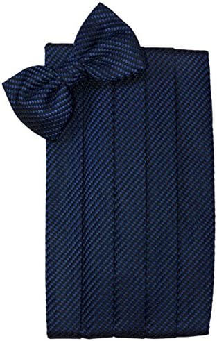 Cardi Men's Venetian Bowtie and Cummerbund Set, Navy