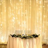LE LED Curtain Lights, 19.7x9.8ft, 594 LED, 8 Modes, Plug in Twinkle Lights, Warm White, Indoor Outdoor Decorative Wall Window String Lights for Bedroom, Party, Wedding Backdrop, Patio Décor and More