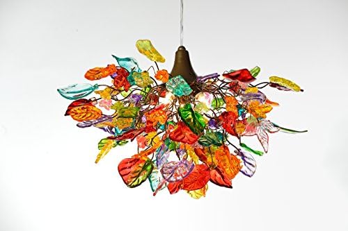 Chandalier Multicolored Flowers and Leaves - Pendant Lighting - Ceiling Lighting for Bedroom Lighting - Kitchen Lighting - Dining Room Lighting - Bathroom Lighting Ideas