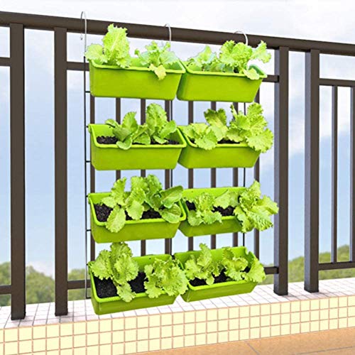 KSTORE Vertical Haken Balkonkasten mit Kräutern Gemüse Kunststoff-Fenster usw,Vert Clair,14 * 17 * 32.5cm – Bild 5