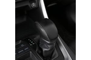 XITER for Genuine Leather Gear Shift Knob Cover Car Protect Accessories Case for Toyota RAV4 2019-2025 Highlander 2020-2025(Black)