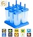 Popsicle Molds Set - BPA Free - 6 Ice Pop Makers + 1 Extra Mold + Silicone Funnel + Cleaning Brush + Recipes E-book - by Lebice