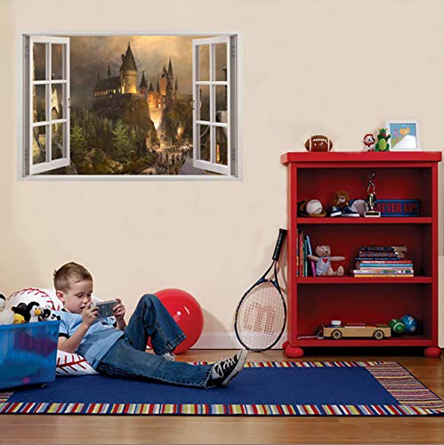 Hogwarts Harry Potter 3D Window View Decal Graphic Wall Sticker Art Mural H322, Large