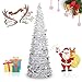 INCX 5ft Pop Up Christmas Tinsel Tree Xmas,Collapsible Christmas Tree with Stand for Indoor and Outdoor Holiday Home Display,Silver