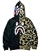 Big Mouth Shark Ape Bape Camo Mens Women Hoodies Sweatershirt Casual Zip Up Hip-Hop Funny Tops H-0black XL