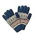 LETHMIK Womens&Girls Thick Knit Gloves Warm Winter Colorful Glove with Wool Lined Blue