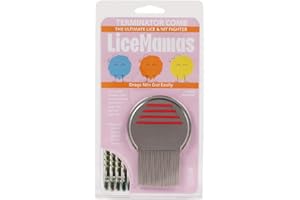 Lice Mamas Terminator Comb for Easy & Comfortable Use - Ultimate Nit Free Comb for Lice & Nits Removal with Professional-Grade Stainless Steel - Reusable, Easy-to-Clean Lice Comb for All Hair Types