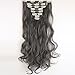 S-noilite 8 Piece 24 I Head Hair Extension 18 ClipT209s Clip-o(Dark Grey)