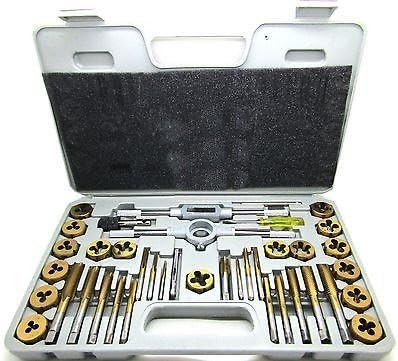 40 Pc Titanium Tap And Die Tool Set METRIC Fine Standard