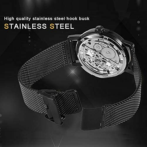 Dentily Mens Watches Classic Roman Numeral Mechanical Watch Hand-Wind Skeleton Steampunk Watch　並行輸入 ✨ Dentily Automatic Watch Men Brown Wooden Triangle Skeleton
