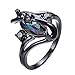 Adeser Jewelry Womens S Promise Wedding Rings Black Gold Plated Lab Gemstone Ring White Opal Ring