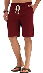 NITAGUT Men's Linen Casual Classic Fit Short