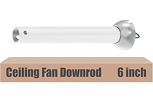 DPXMYG 6 inch White Ceiling Fan Downrod with Ball Head, Downrod for Ceiling Fan, 1 inch Outside Diameter, Ceiling Fan Boom Suitable for a Wide Range of Fans (with Ball Head, Not Threaded)