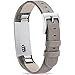 FITEEN Leather Bands for Fitbit Alta and Fitbit Alta HR Strap Style,Small Large-Matte Grey