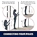 Holiday Styling String Light Poles for Outdoors (2 x 9ft) Push Down Middle to Stay Strong Straight and Sturdy to Hang LED Hanging Solar Bulbs for House Garden Cafe Wedding Party