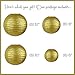 Just Artifacts Decorative Round Chinese Paper Lanterns 24pcs Assorted Sizes (Color: Gold)