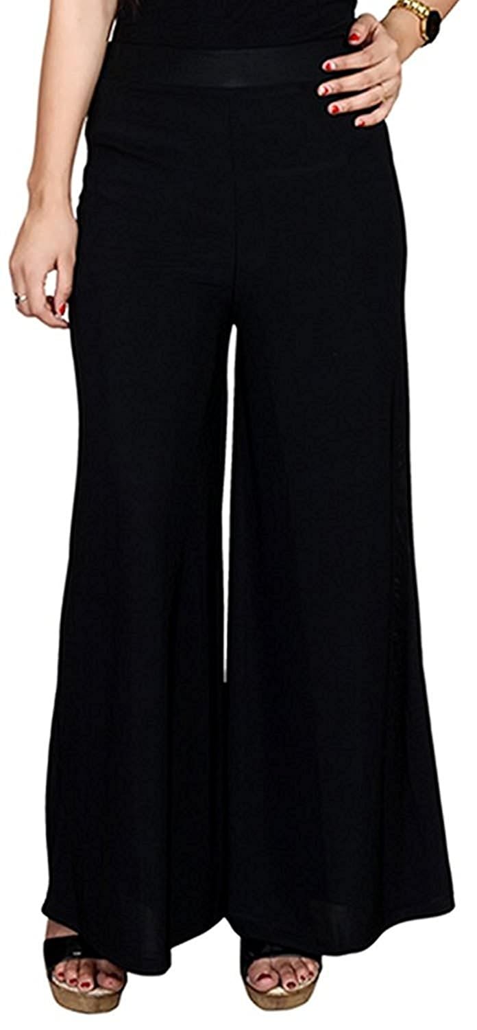 girls black color plazo pants
