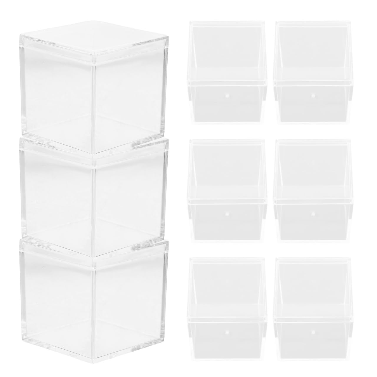 Alipis Mini Square Candy Box 1.77 Inch Transparent Clear Cube Storage Box for Small Specimens and Multifunctional Organiser