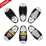 Oumers 3 Pairs Elastic No Tie Shoelaces, Lazy No Tie Shoelaces for Men Women - Flat Athletic Running Tieless Shoe Laces Suit Sneaker Boots Board Shoes & Casual Shoes - Fashion Durable Rubber Laces