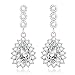Kelofty Cz Dangle Earrings for Women, Womens Flower 14k-White-Gold-Plated Cubic Zirconia Teardrop Earring