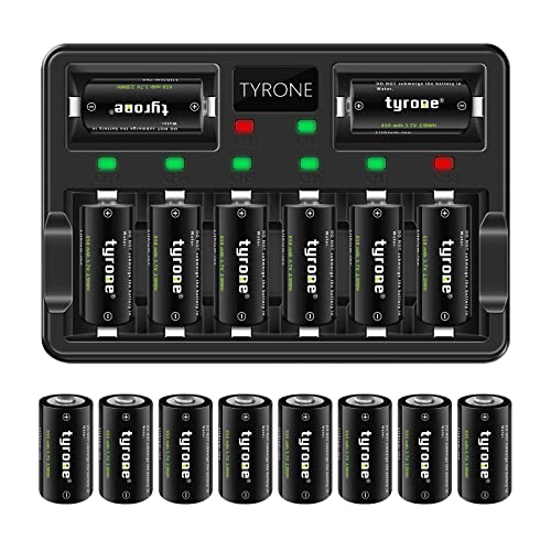 tyrone CR123A Rechargeable Batteries, 123A Lithium Battery for Arlo