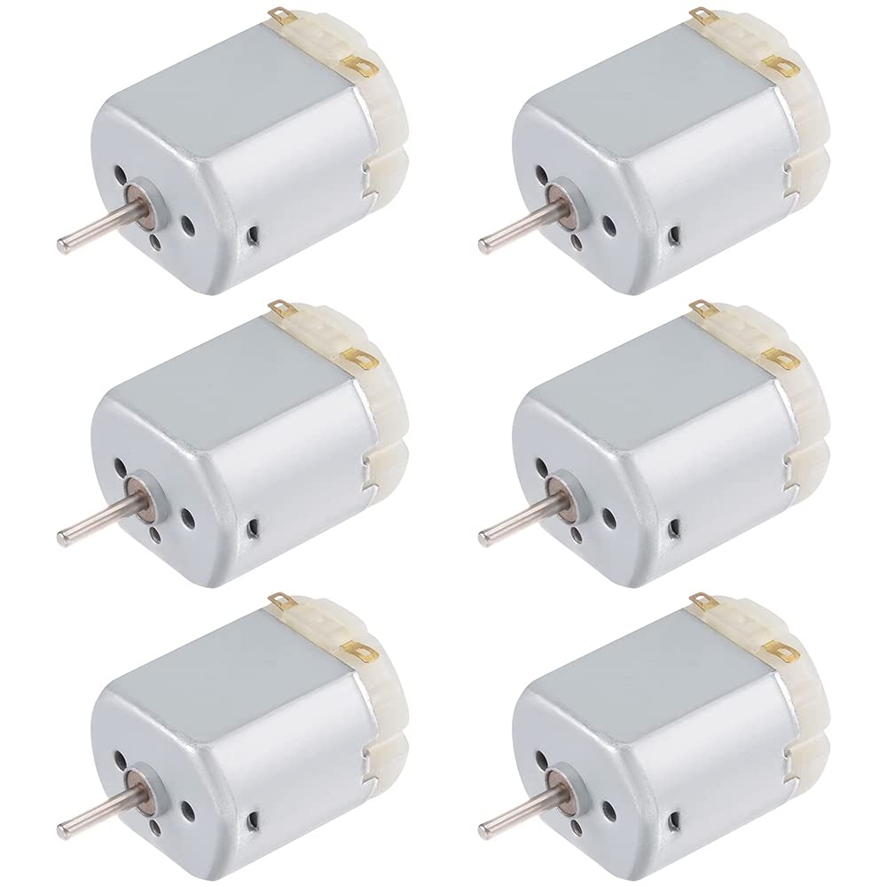 ZHIQIN 6 Pcs 130 Micro DC motor DC Mini Motor 3V High Speed DC Motor for DIY Fan Toys Scientific Electric Car Ships,15000RPM