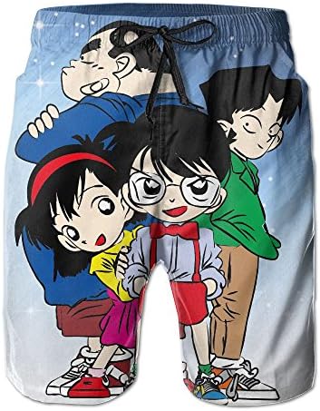 Detective_Conan Mens Swim Flower Print Beach Shorts Pants