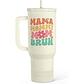 Mom Tumbler with Handle 40oz, Mama Mommy Mom Bruh Cup Stainless Steel Insulated Tumblers Coffee Travel Mugs, Gifts for Moms from Daughter Son, Best Mother Gift for Birthday Christmas Mothers Day