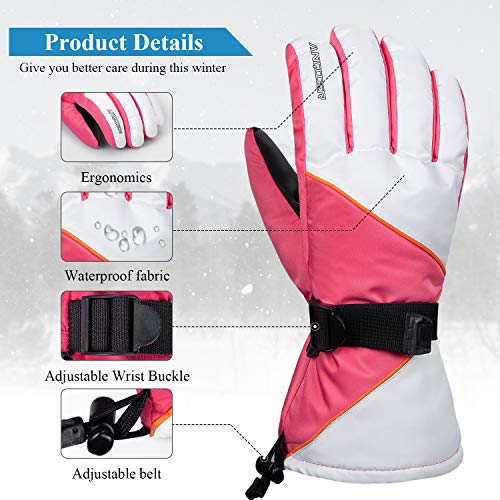 image for Anqier Winter Gloves for Women Thermal Waterproof Mens Ski Gloves 3M T