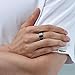 THREE KEYS JEWELRY Mens 8mm Black Titanium Zirconium Wedding Band Textured Brushed Flat Comfort Fit Ring