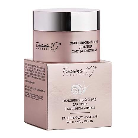 Belita Snail Mucin Anti-Aging Gesichtspeeling 50g, mit Schneckenschleim, Hyaluronsäure, Kollagen, Elastin, Glykolsäure, Allan