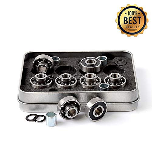 LOSENKA Professional Long Skateboard Bearing,Long Skateboard Integrated Bearing Steel Bearing (8-Pack), Delivery Gifts