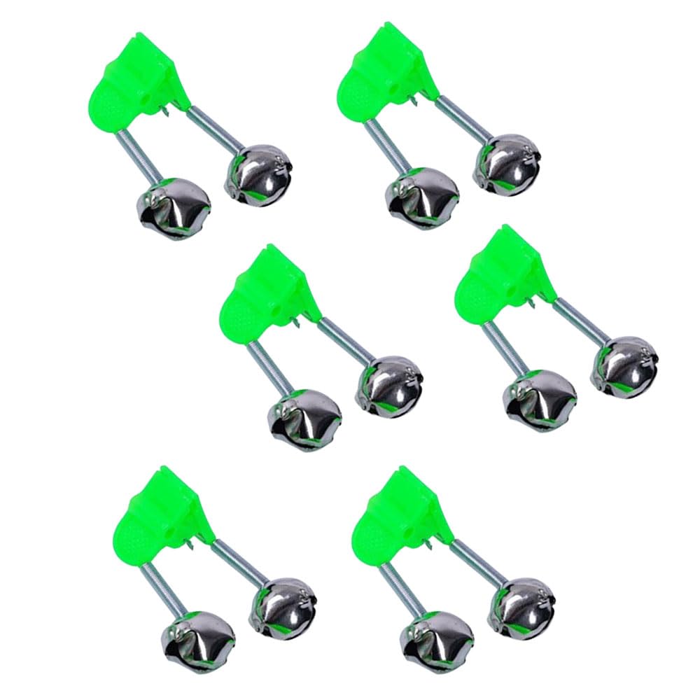 KLOPINXINGH Fishing Bite Alarm Bell -6-Pack Green Light Bar Indicator with Dual Alarm System and Clip