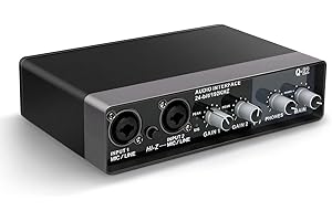 TEYUN Audio Interface For Professional Recording Audio Interface Professional Studio Sound Card With Monitor Music Microphone Recording Electric Guitar 48v 2 Channel Phantom Power Q22