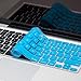 Kuzy Older Version Keyboard Cover Compatible with MacBook Pro 13 15 17 inch Release 2010-2015 and MacBook Air 13.3 inch Release 2010-2017 Silicone Skin Protector, Aqua Blue