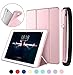 DTTO for iPad 9.7 Inch 2018/2017 Case with Apple Pencil Holder, Ultra Slim Smart Case with Trifold Stand and Soft TPU Back Cover for Apple iPad 5th / 6th Generation [Auto Sleep/Wake] - Rose Gold