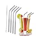 Giorefix Hulless Stainless Steel Drinking Straws 10.5 Inch Bent, 4pcs Reusable Drinking Metal Straws for 30 oz Tumbler and 20 oz Tumbler, 1 Cleaning Brush Included.