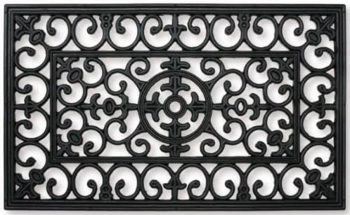 William Armes Limited Traditional Wrought Iron Effect Rectangle Door Mat Heavy Duty Scraper - Black (75cm x 45cm)