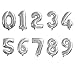 Mcolour Balloon Silver Foil Balloons,Party Supplies 16 Inch Numbers 0-9 Foil Balloons
