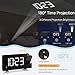 CSHID-US Projection Alarm Clock, 7'' Dimmable LED Curved Screen Digital Clock, FM Radio Alarm Clock, Adjustable Ceiling Sleep Timer for Kids Bedroom, Dual Alarms, 12/24 Hour, Snooze Function