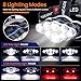 Headlamp, OUTERDO 13000 Lumens 8 LED Headlamp Rechargeable Headlight Flashlight with USB Cable 2 Batteries, 8 Modes Waterproof Head Lamp with Red Light for Outdoor Camping Cycling Running Fishing